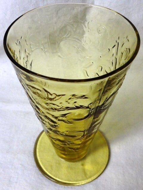 Madrid Amber Tumbler 5.5&quot; Footed Federal Glass Company