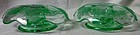 Nora Bird Green Candlestick Pair Paden City Glass