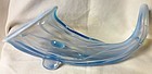 Duncan Miller Glass Company Blue Opalescent Cornucopia