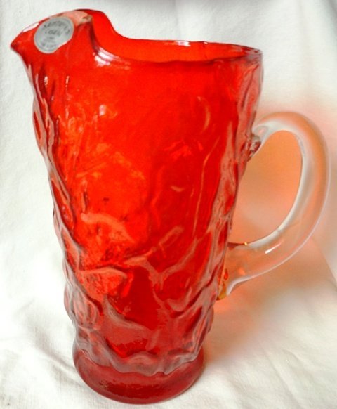 Driftwood Red Pitcher 10&quot; with Crystal Handle Seneca