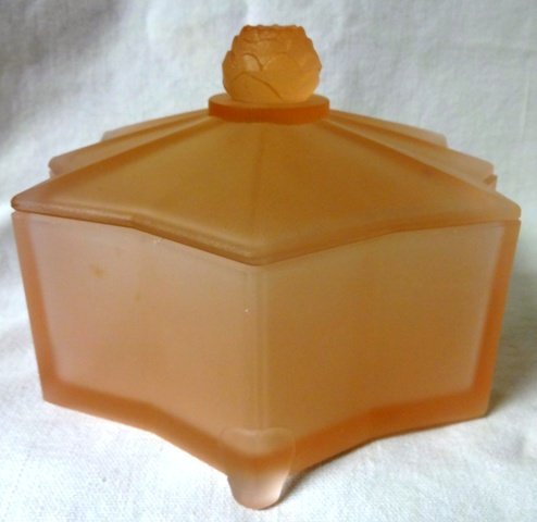 Lotus Pink Frosted Powder Jar 5.75&quot;