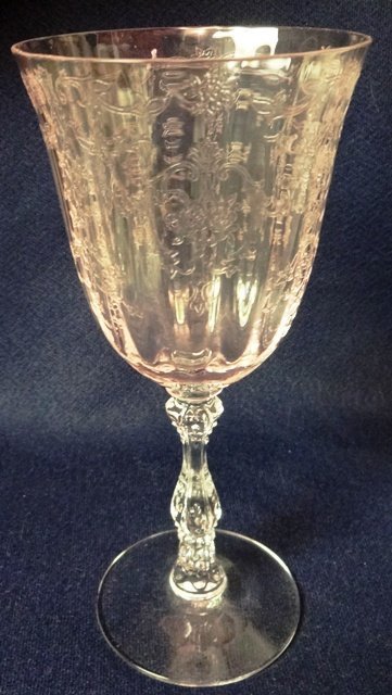 Navarre Pink Goblet 7 5/8&quot; 10 oz Fostoria Glass Company