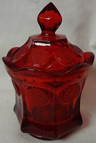 Coin Red Candy & Lid 6" Fostoria Glass Company