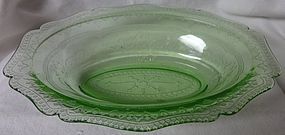 Patrician Green Oval Bowl 10" Federal Glass Company