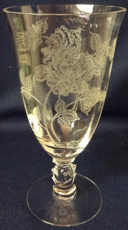 Rose Crystal Ice Tea Footed 12 oz 6.75&quot; Heisey Glass Company