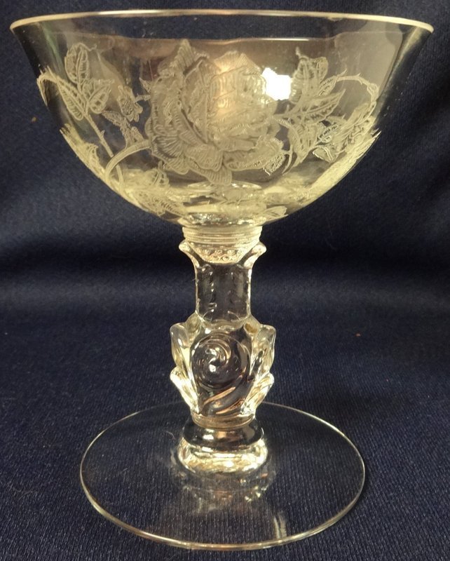 Rose Crystal Saucer Champagne 4.5&quot; Heisey Glass Company