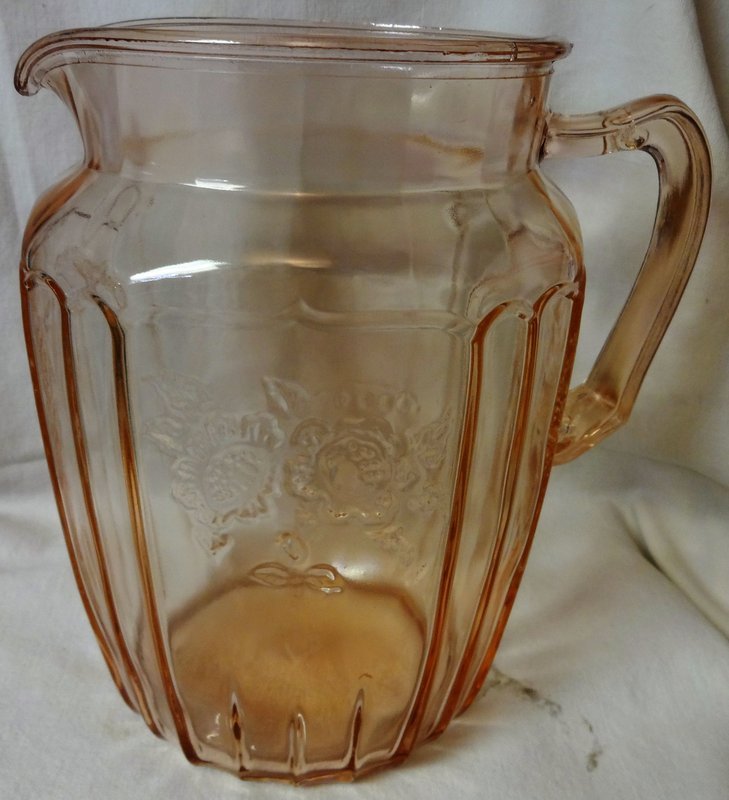 Mayfair Pink Pitcher 8.5&quot; 80 oz Hocking Glass Company
