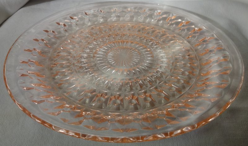 Holiday Pink Dinner Plate 9&quot; Jeannette Glass Company