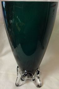 Kilarney Vase 8.75" Teardrop Crystal 4 Feet Tiffin Glass Company