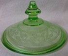Cloverleaf Green Candy Lid Hazel Atlas Glass Company
