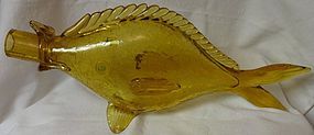 Crackle Glass Fish Amber 15" x 6.5"