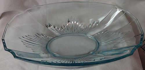 Flame Oval Bowl Azure 12.5" Fostoria Glass Company
