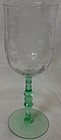 Fontaine Goblet Green & Crystal 8.25" Tiffin Glass Company