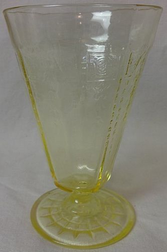 Princess Yellow Water Tumbler Footed 5.25" 10 oz Hocking Glass Company