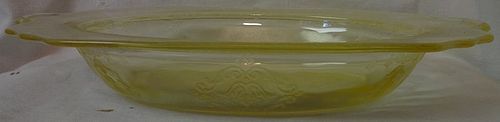 Princess Yellow Oval Bowl 10" Hocking Glass Company