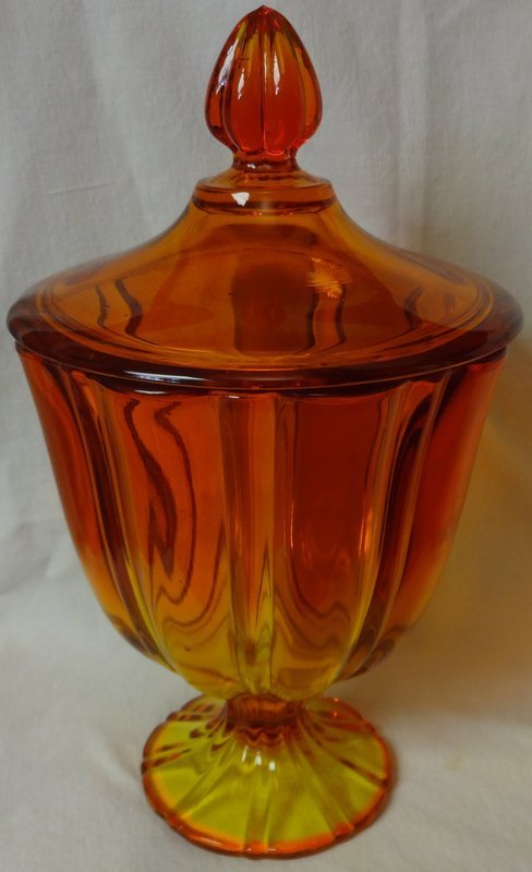 Persimmon Candy and Lid 10.25&quot; Viking Glass Company
