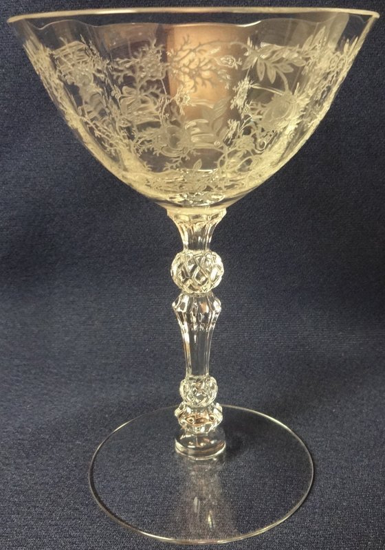 Chintz Crystal Champagne 5.5&quot; 6 oz Fostoria Glass Company