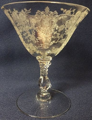 Rose Point Crystal Low Sherbet 6 oz 3121 Cambridge Glass Company