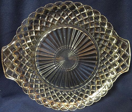 Waterford Crystal Cake Plate Handled 10.25" Hocking Glass Company