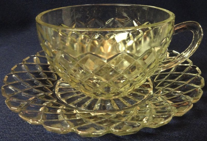 Waterford Crystal Cup &amp; Saucer Hocking Glass Company
