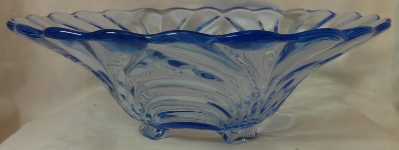 Caprice Moonlight Blue Bowl 10.5&quot; 4 Footed Belled #54 Cambridge Glass