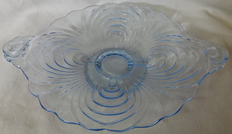 Caprice Moonlight Blue Plate 8&quot; Low Footed #131 Cambridge Glass