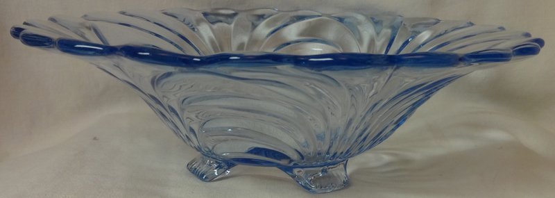 Caprice Moonlight Blue Bowl 4 Footed Belled 12.5&quot; #62 Cambridge Glass