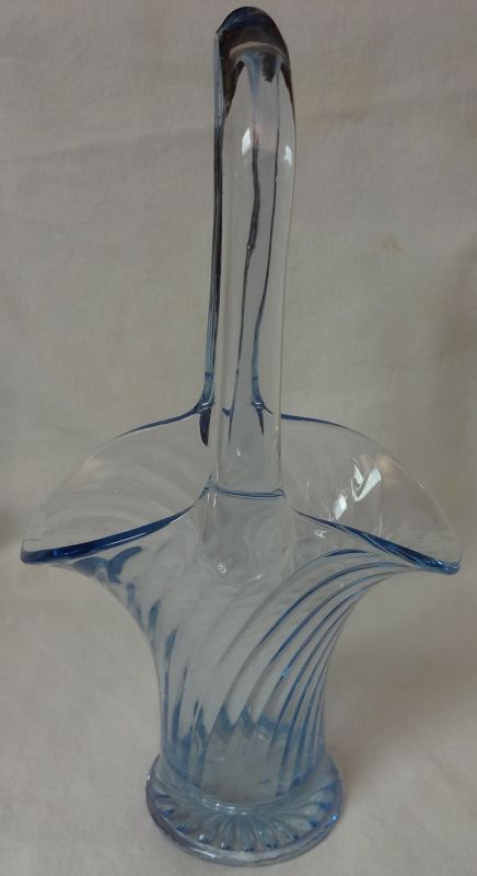 Twisted Optic Blue Basket 10&quot; Imperial Glass Company