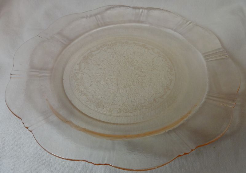 American Sweetheart Pink Dinner Plate 9.75" Mac Beth Evans Glass