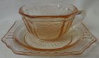 Mayfair Pink Cup with 5.75" Plate Hocking Glass Company