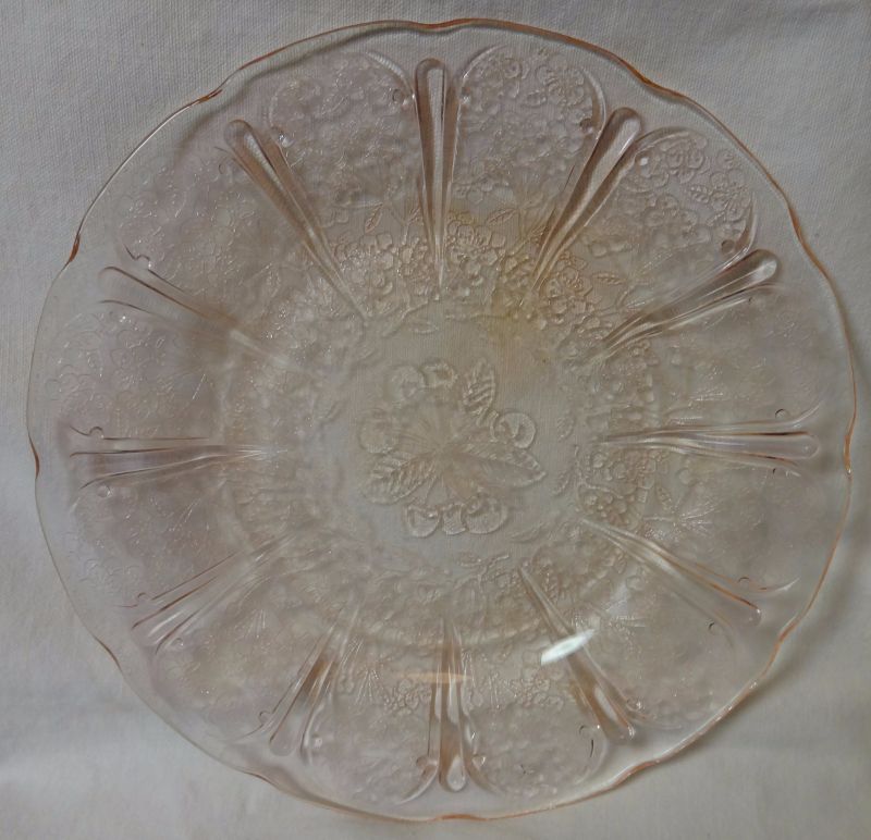 Cherry Blossom Pink Dinner Plate 9&quot; Jeannette Glass Company