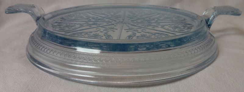 Sapphire Blue Table Server 8.25&quot; Fire King Anchor Hocking Glass