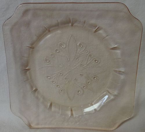 Adam Pink Sherbet Plate 6" Jeannette Glass Company