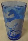 Windmill Ritz Blue Tumbler 4 5/8" 9 oz Hazel Atlas Glass Company