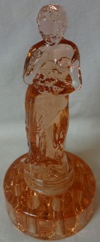 Rose Lady Pink 8.25" Flower Frog Cambridge Glass Company