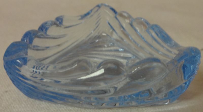 Caprice Moonlight Blue Ashtray 3&quot; Triangle #206 Cambridge Glass