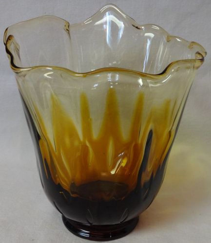 Hawaiian Amber & Brown Vase 7.5" Fostoria Glass Company