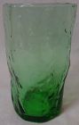 Crinkle Green Juice Tumbler Flat 4" 6 oz Morgantown Glass Company