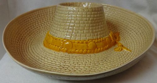 Hat Chip & Dip Tan and Yellow USA Pottery