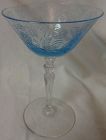 Kashmir Blue Saucer Champagne 6 1/8" Fostoria Glass Company