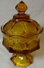 Coin Amber Wedding Bowl & Cover 8 3/16" Fostoria Glass Company