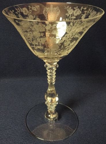 Rose Point Crystal 3121 Tall Sherbet 6 3/8" 6 oz Cambridge Glass