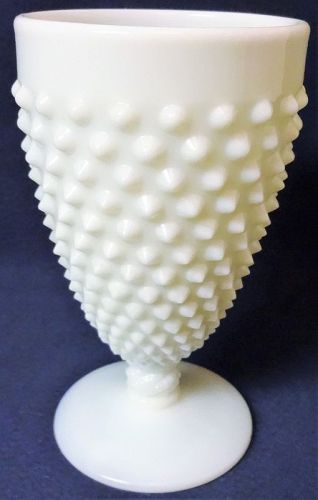 Hobnail Milkglass Goblet 5.75" Fenton Art Glass