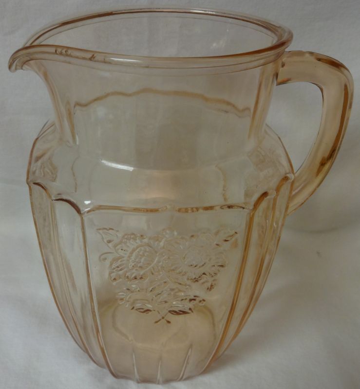 Mayfair Pink Pitcher 8&quot; 60 oz Hocking Glass Company