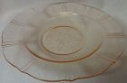 American Sweetheart Pink Flat Soup Bowl 9.5" Mac Beth Evans Glass