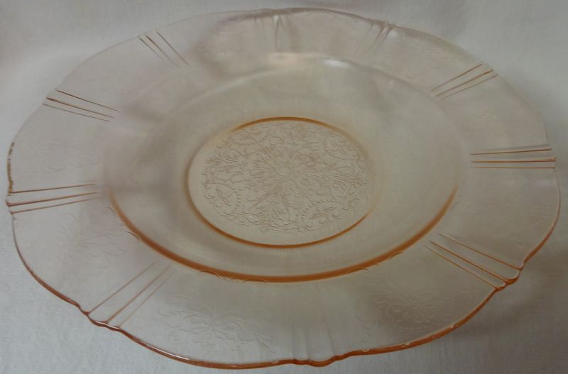 American Sweetheart Pink Flat Soup Bowl 9.5&quot; Mac Beth Evans Glass