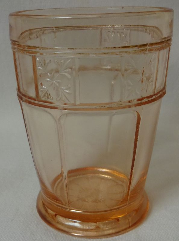 Doric Pink Tumbler Footed 4&quot; 10 oz Jeannette Glass Company
