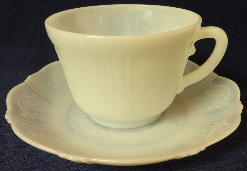 American Sweetheart Monax Cup &amp; Saucer Mac Beth Evans Glass Company