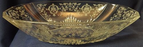 Navarre Crystal Oval Flame Bowl 12.5" Fostoria Glass Company