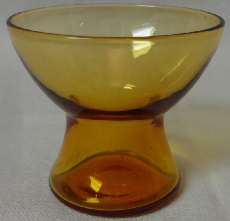 Mushroom Cordial 1.75&quot; Amber Cambridge Glass Company